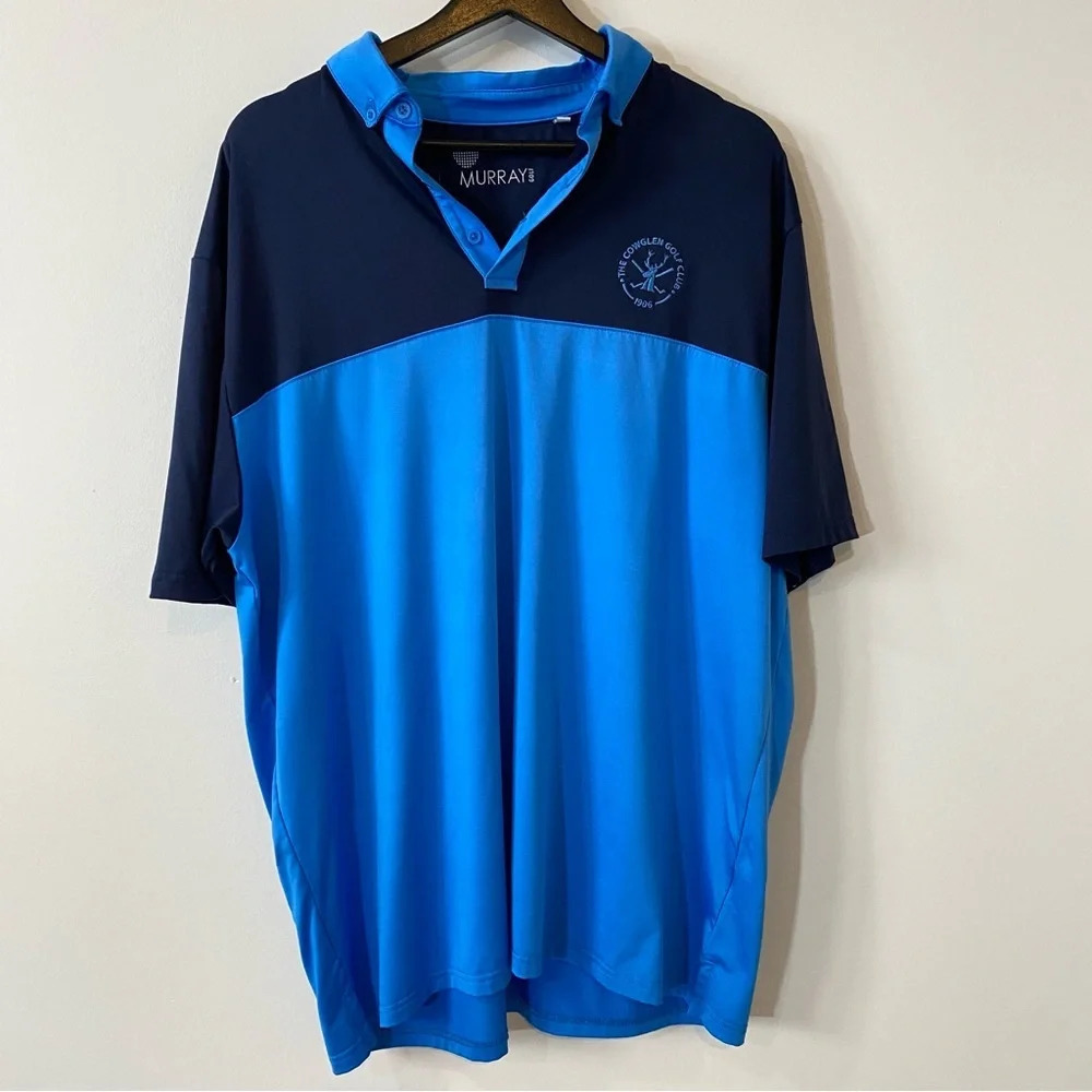 Murray Golf L Cow Glen Scotland Men’s Blue and Black Polo Shirt